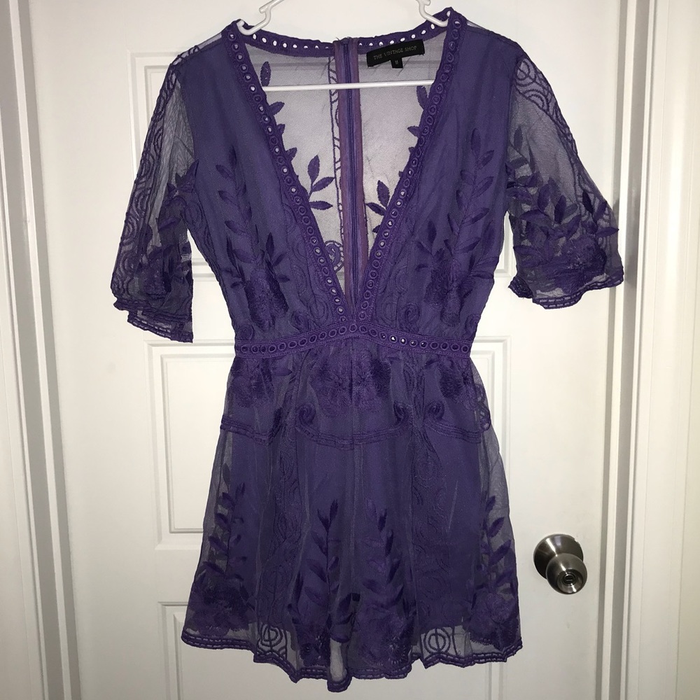 Boutique Purple Lace Romper